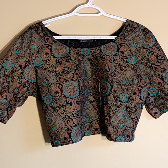 Beautiful Block Printed Saree Blouse/cropped top - Picture 1 of 4